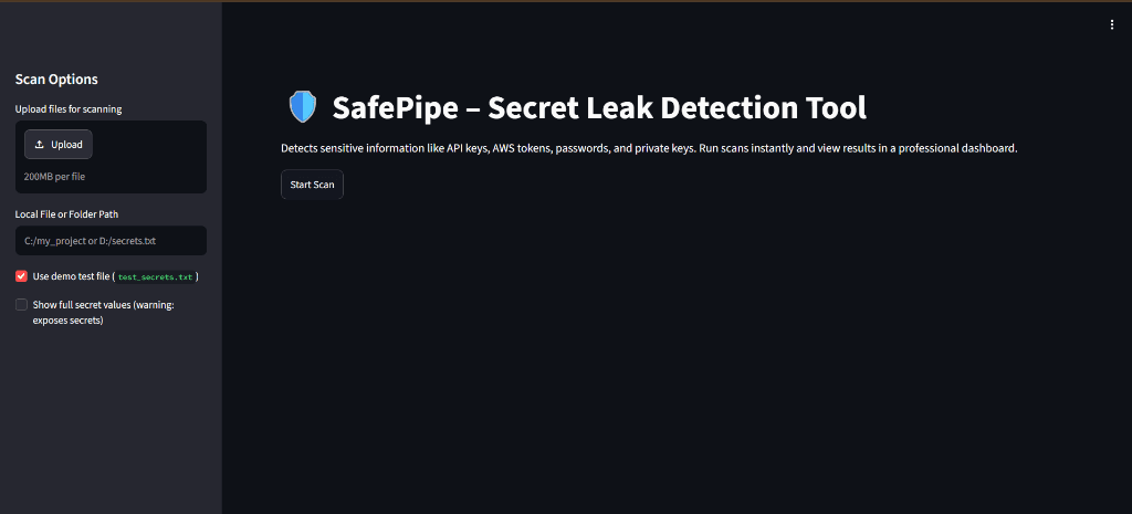 SafePipe – Secret Leak Detection in CI/CD Pipelines